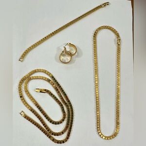 Monet Gold Necklace, Bracelet & Earring Set